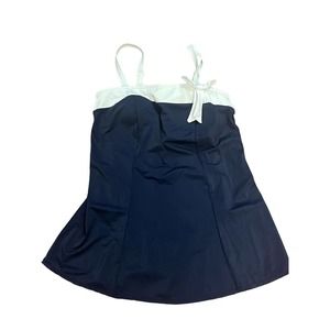 NWT Swimsuits For All Navy and White Swimdress with Cute Bow Size 18